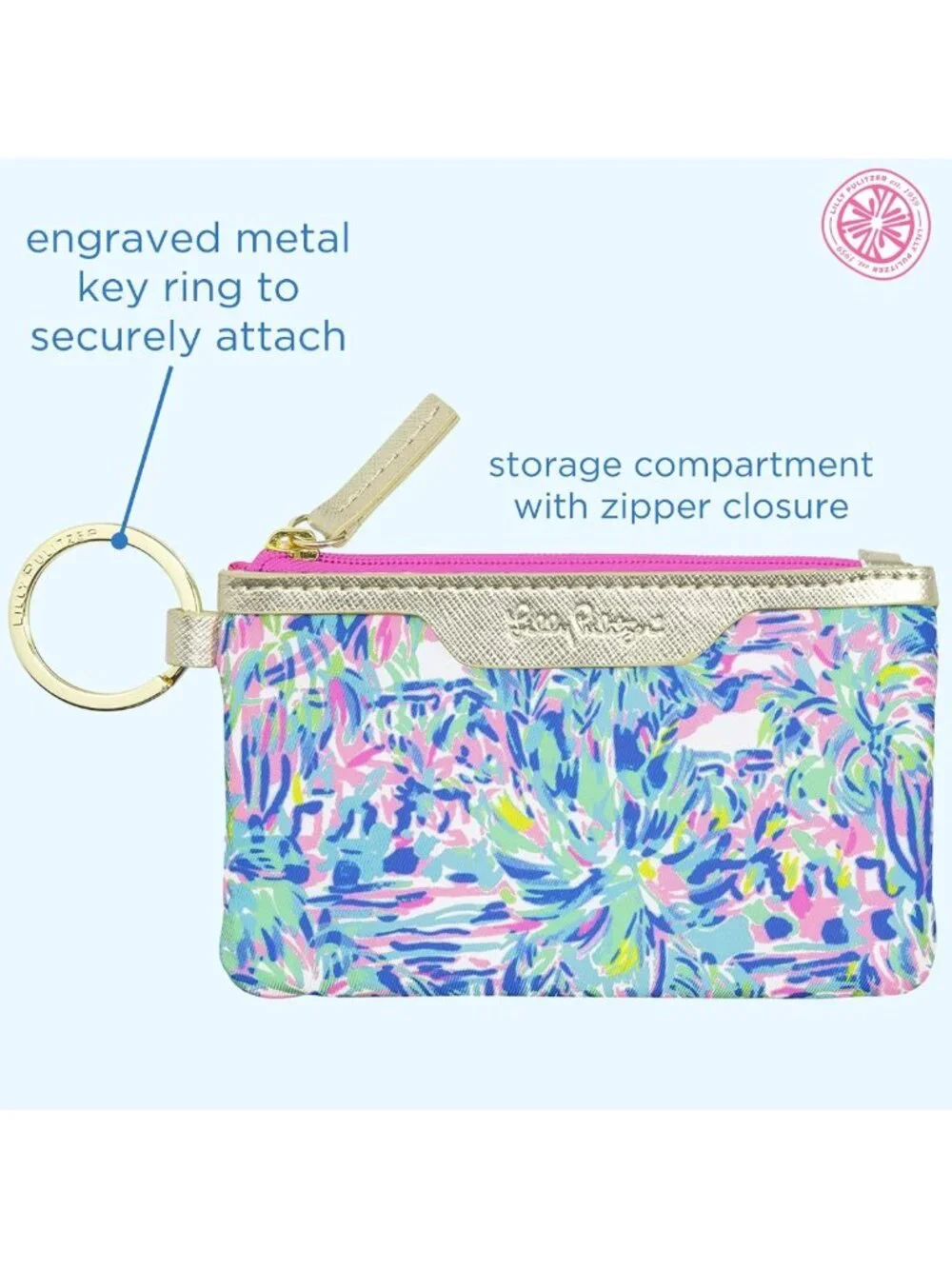 Chic Zip Card Case ID Wallet - Stylish Cabana Cocktail Design, Perfect for